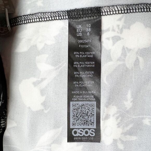 ASOS Black Floral Wide Leg Palazzo Pants 6 - Picture 12 of 12